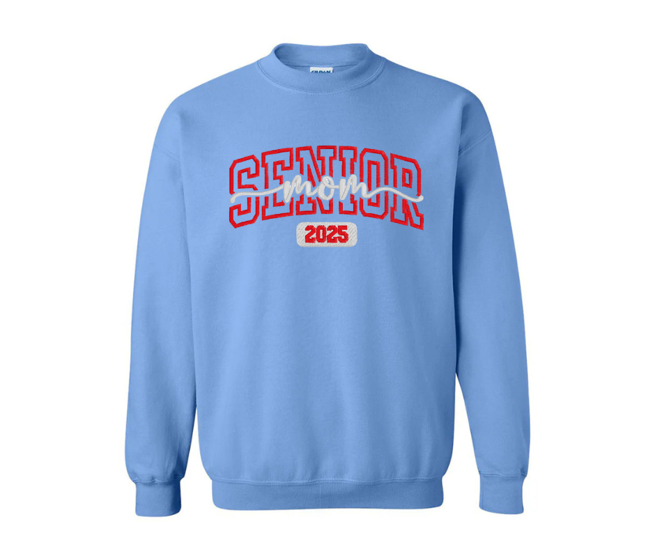 Custom Senior Mom 2025 Sweatshirt – Personalized Colors + Optional Graduation Sleeve