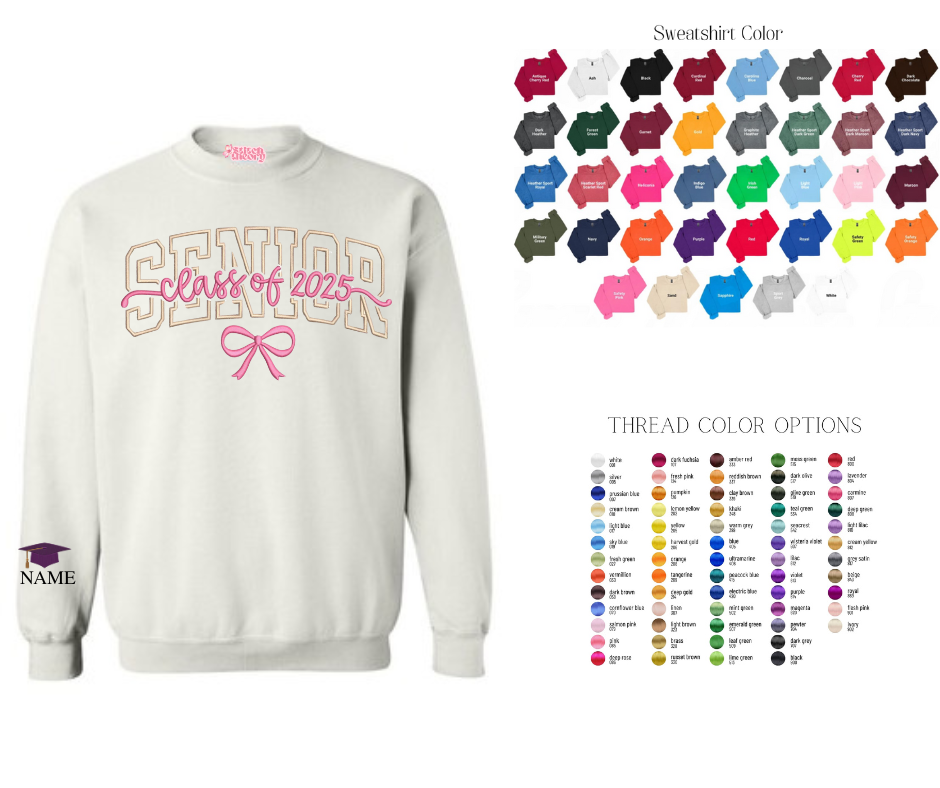 Custom Class of 2025 Sweatshirt – Personalized Colors + Optional Graduation Sleeve
