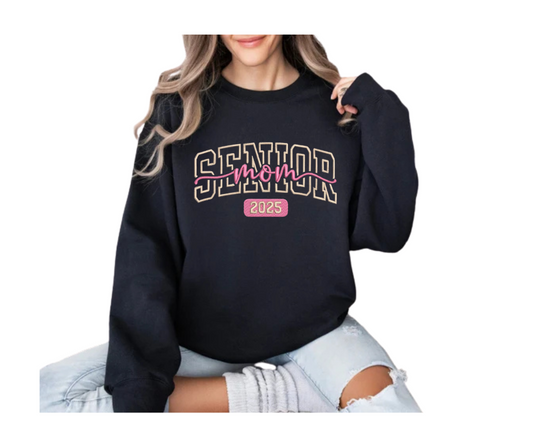 Custom Senior Mom 2025 Sweatshirt – Personalized Colors + Optional Graduation Sleeve