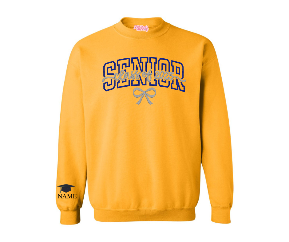 Custom Class of 2025 Sweatshirt – Personalized Colors + Optional Graduation Sleeve
