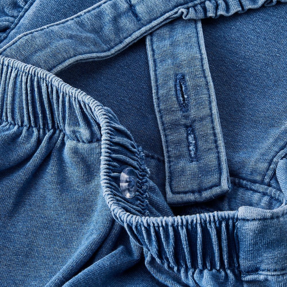 Baby Denim Ruffle Romper – Custom Embroidered Initial