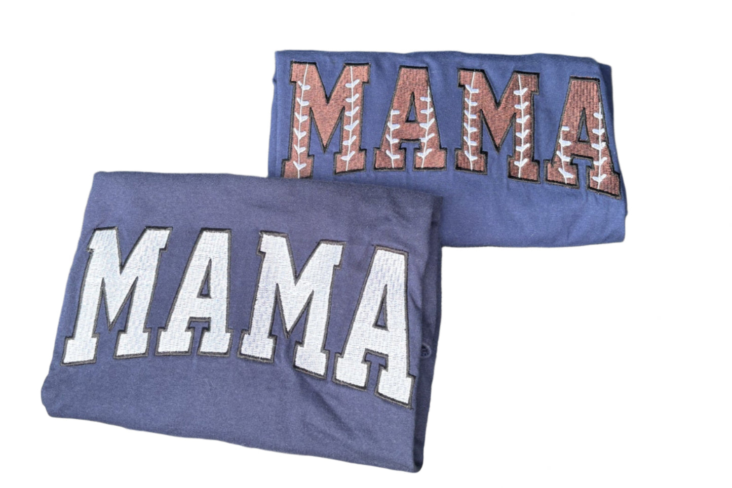 Custom Football Mama Shirt – Embroidered Game Day Tee or Long Sleeve | Add Name on Back & Sleeve | Personalized Football Mom Shirt