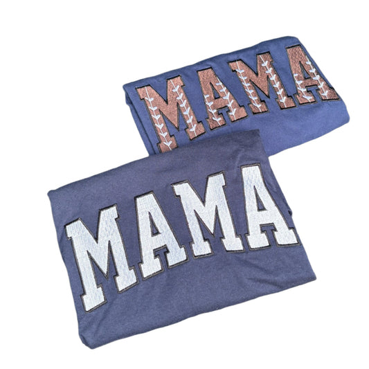 Custom Football Mama Shirt – Embroidered Game Day Tee or Long Sleeve | Add Name on Back & Sleeve | Personalized Football Mom Shirt