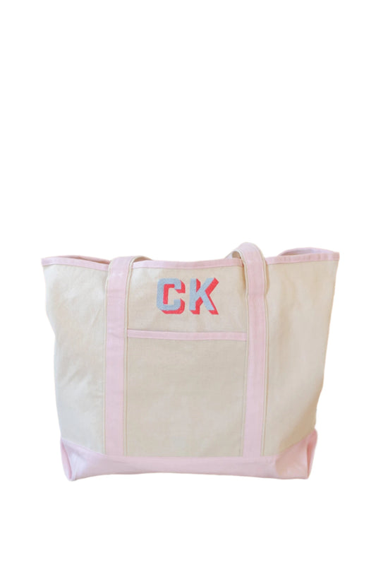 Custom Shadow Block Monogram Tote – Pick Your Colors