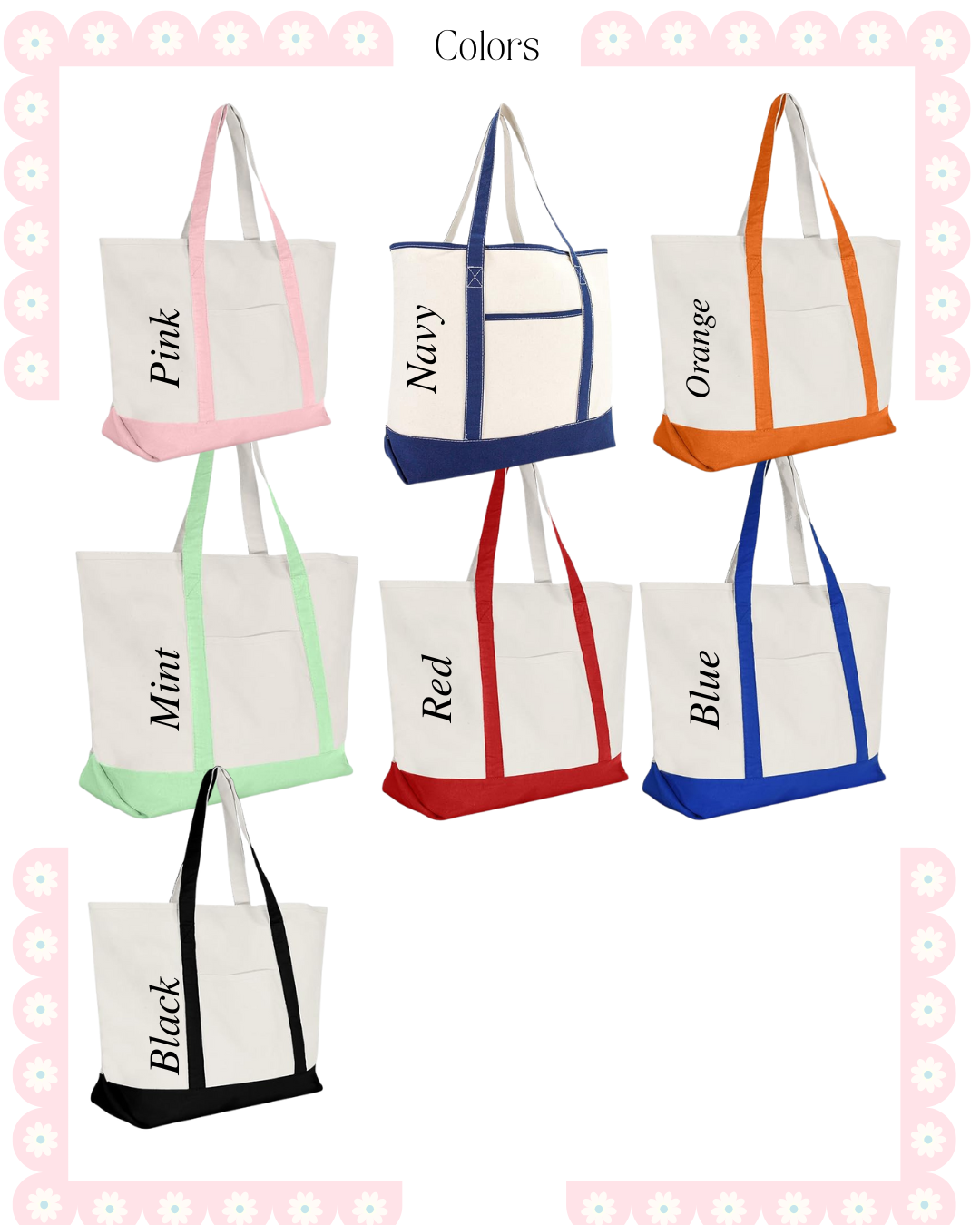 Custom Shadow Block Monogram Tote – Pick Your Colors
